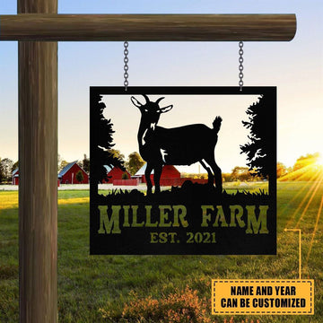 Custom Metal Farm Sign, Pygmy Goat Outdoor Farmhouse Front Gate Ranch Stable Wall Decor Art, Gift Ideas For Farm Woman, Outdoor Metal Sign Frames