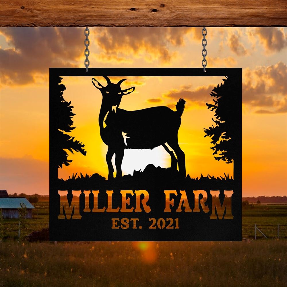 Custom Metal Farm Sign, Pygmy Goat Outdoor Farmhouse Front Gate Ranch Stable Wall Decor Art, Gift Ideas For Farm Woman, Outdoor Metal Sign Frames