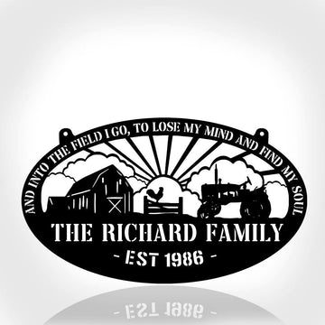 Custom Metal Farm Sign, Rooster Tractor Outdoor Farmhouse Entry Road Front Gate Wall Decor, Gift Ideas For Farm Woman, Outdoor Metal Sign Frames