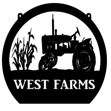 Custom Metal Farm Sign, Tractor Corn Stalks Sign Metal Wall Art, Gift Ideas For Farm Woman, Large Metal Outdoor Signs, Outdoor Metal Sign Frames