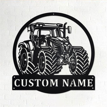 Custom Metal Farm Sign, Tractor Metal Wall Art, Gift Ideas For Farm Woman, Large Metal Outdoor Signs, Outdoor Metal Sign Frames