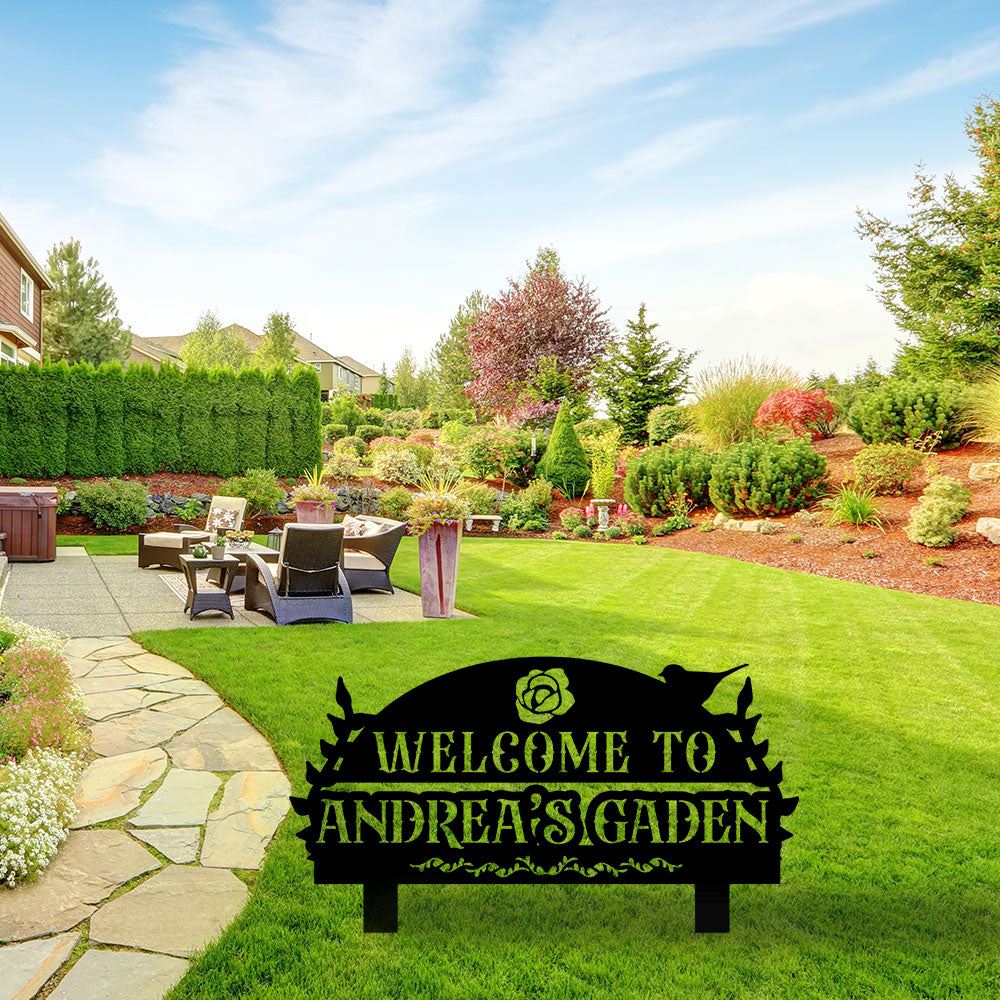 Custom Metal Farm Sign, Welcome To Our Garden Sign Metal, Gift Ideas For Farm Woman, Large Metal Outdoor Signs, Outdoor Metal Sign Frames