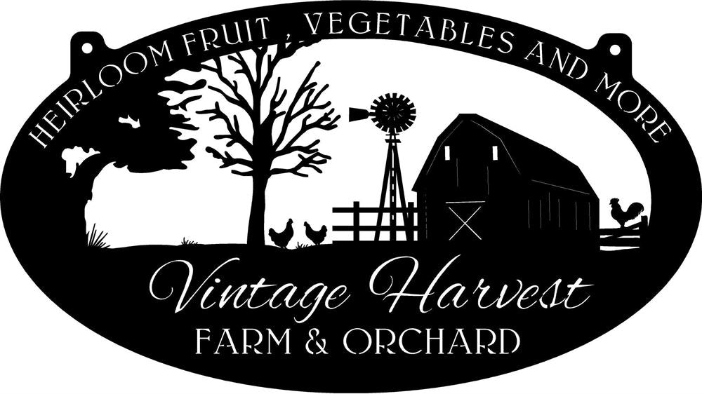 Custom Metal Farm Sign, Windmill And Chickens Foot Sign Metal Wall Art, Gift Ideas For Farm Woman, Outdoor Metal Sign Frames