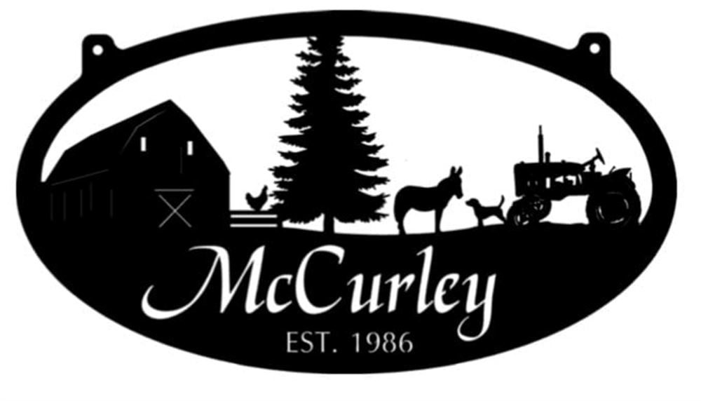 Custom Metal Farm Sign, With Fence And Chicken Donkey And Tractor Metal Wall Art, Gift Ideas For Farm Woman, Outdoor Metal Sign Frames