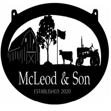 Custom Metal Farm Sign, tractor Flag On Pole Sign Metal Wall Art, Gift Ideas For Farm Woman, Large Metal Outdoor Signs, Outdoor Metal Sign Frames