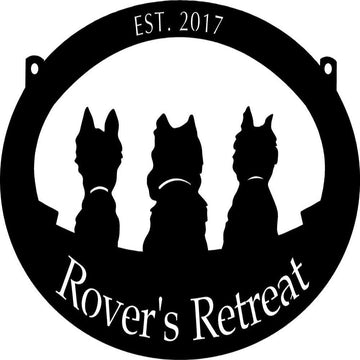 Custom Metal Sign, Adorable Dog Silhouettes Metal Sign, Anniversary Gift, Dog House Sign, Outdoor Sign, Home Decor Sign