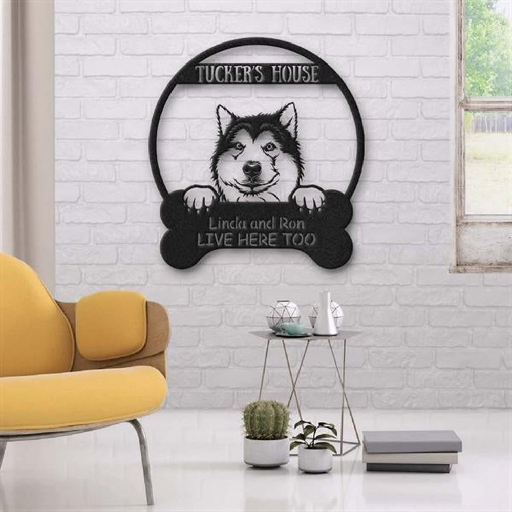 Custom Metal Sign, Alaskan Malamute Dog Lovers Funny Metal Sign, Anniversary Gift, Dog House Sign, Outdoor Sign, Home Decor Sign