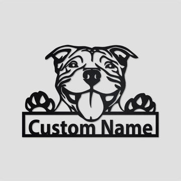 Custom Metal Sign, American Pit Bull Metal Signs, Anniversary Gift, Dog House Sign, Dog Wall Art, Outdoor Sign, Home Decor Sign