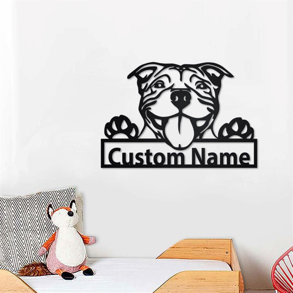 Custom Metal Sign, American Pit Bull Metal Signs, Anniversary Gift, Dog House Sign, Dog Wall Art, Outdoor Sign, Home Decor Sign