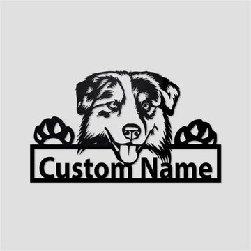 Custom Metal Sign, Australian Shepherd Metal Signs, Anniversary Gift, Dog House Sign, Dog Wall Art, Outdoor Sign, Home Decor Sign