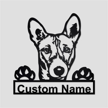 Custom Metal Sign, Basenji Dog Metal Sign, Anniversary Gift, Dog House Sign, Dog Wall Art, Outdoor Sign, Home Decor Sign
