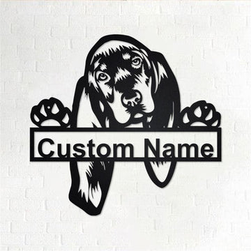 Custom Metal Sign, Black And Tan Metal Sign, Anniversary Gift, Dog House Sign, Dog Wall Art, Outdoor Sign, Home Decor Sign