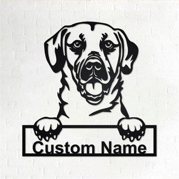 Custom Metal Sign, Black Mouth Cur Metal Sign, Anniversary Gift, Dog House Sign, Dog Wall Art, Outdoor Sign, Home Decor Sign