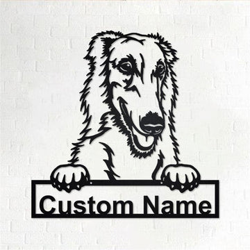 Custom Metal Sign, Borzoi Metal Sign, Anniversary Gift, Dog House Sign, Dog Wall Art, Outdoor Sign, Home Decor Sign