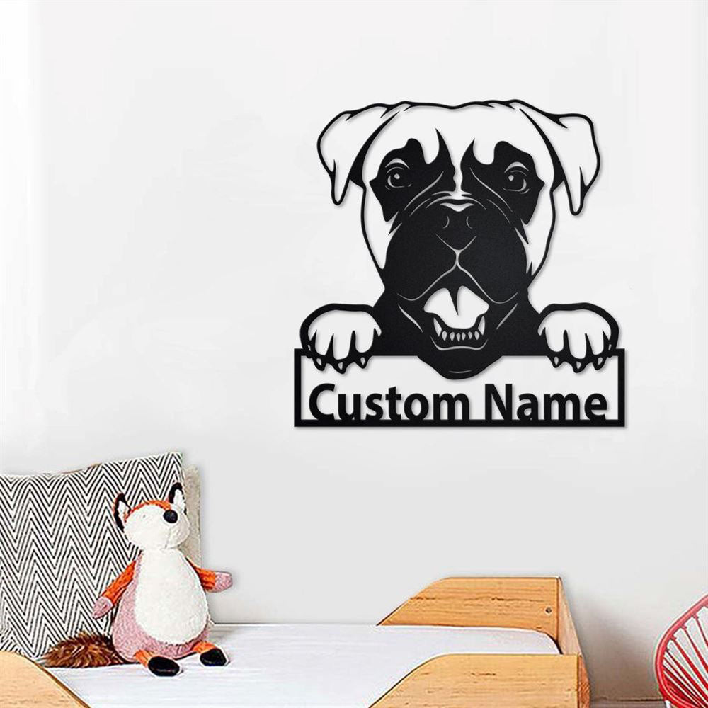 Custom Metal Sign, Boxer Dog Metal Signs, Anniversary Gift, Dog House Sign, Dog Wall Art, Outdoor Sign, Home Decor Sign