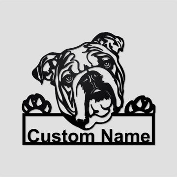 Custom Metal Sign, British Bulldog Metal Sign, Anniversary Gift, Dog House Sign, Dog Wall Art, Outdoor Sign, Home Decor Sign