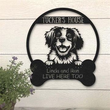 Custom Metal Sign, Brittany Dog Lovers Funny Metal Sign, Anniversary Gift, Dog House Sign, Dog Wall Art, Outdoor Sign, Home Decor Sign