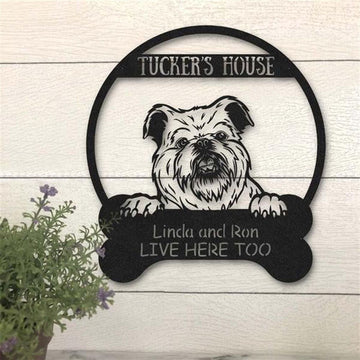 Custom Metal Sign, Brussels Griffon Dog Lovers Funny Metal Sign, Anniversary Gift, Dog House Sign, Outdoor Sign, Home Decor Sign