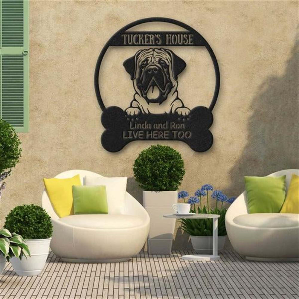 Custom Metal Sign, Bullmastiff Dog Lovers Metal Sign, Anniversary Gift, Dog House Sign, Dog Wall Art, Outdoor Sign, Home Decor Sign
