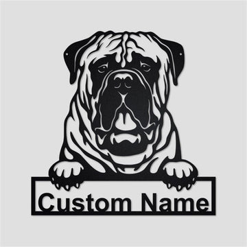 Custom Metal Sign, Bullmastiff Dog Metal Signs, Anniversary Gift, Dog House Sign, Dog Wall Art, Outdoor Sign, Home Decor Sign