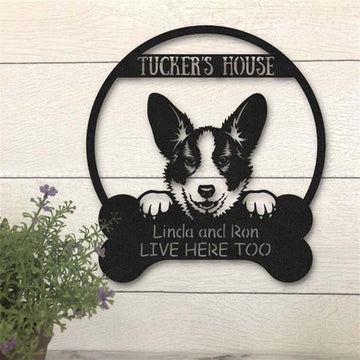 Custom Metal Sign, Corgi Dog Lovers Funny Metal Sign, Anniversary Gift, Dog House Sign, Dog Wall Art, Outdoor Sign, Home Decor Sign