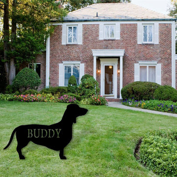 Custom Metal Sign, Dachshund Name Metal Sign, Anniversary Gift, Dog House Sign, Dog Wall Art, Outdoor Sign, Home Decor Sign