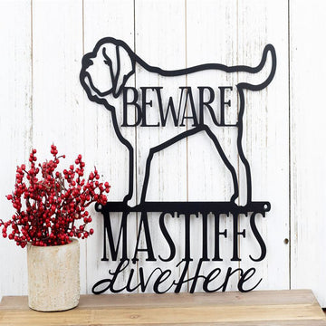 Custom Metal Sign, English Mastiff Metal Sign, Anniversary Gift, Dog House Sign, Dog Wall Art, Outdoor Sign, Home Decor Sign