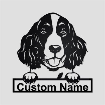 Custom Metal Sign, English Springer Spaniel Metal Sign, Anniversary Gift, Dog House Sign, Dog Wall Art, Outdoor Sign, Home Decor Sign