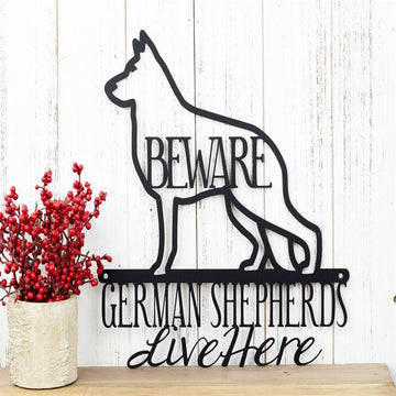 Custom Metal Sign, German Shepherd Cut Metal Sign, Anniversary Gift, Dog House Sign, Dog Wall Art, Outdoor Sign, Home Decor Sign