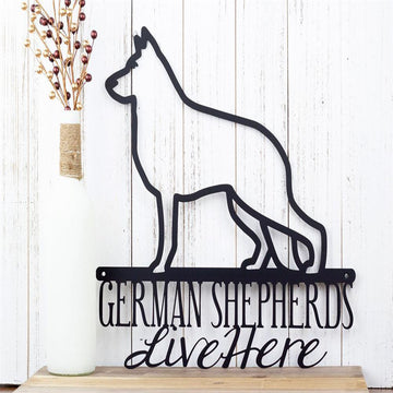 Custom Metal Sign, German Shepherd Metal Sign, Anniversary Gift, Dog House Sign, Dog Wall Art, Outdoor Sign, Home Decor Sign
