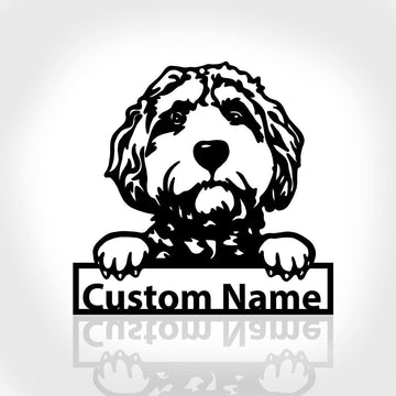 Custom Metal Sign, Goldendoodle Dog Metal Sign, Anniversary Gift, Dog House Sign, Dog Wall Art, Outdoor Sign, Home Decor Sign