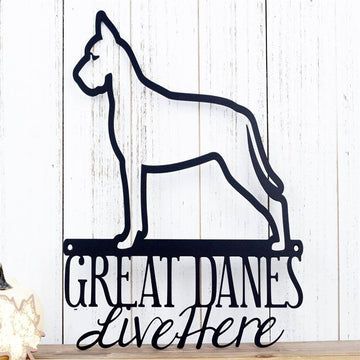 Custom Metal Sign, Great Dane Metal Sign, Anniversary Gift, Dog House Sign, Dog Wall Art, Outdoor Sign, Home Decor Sign