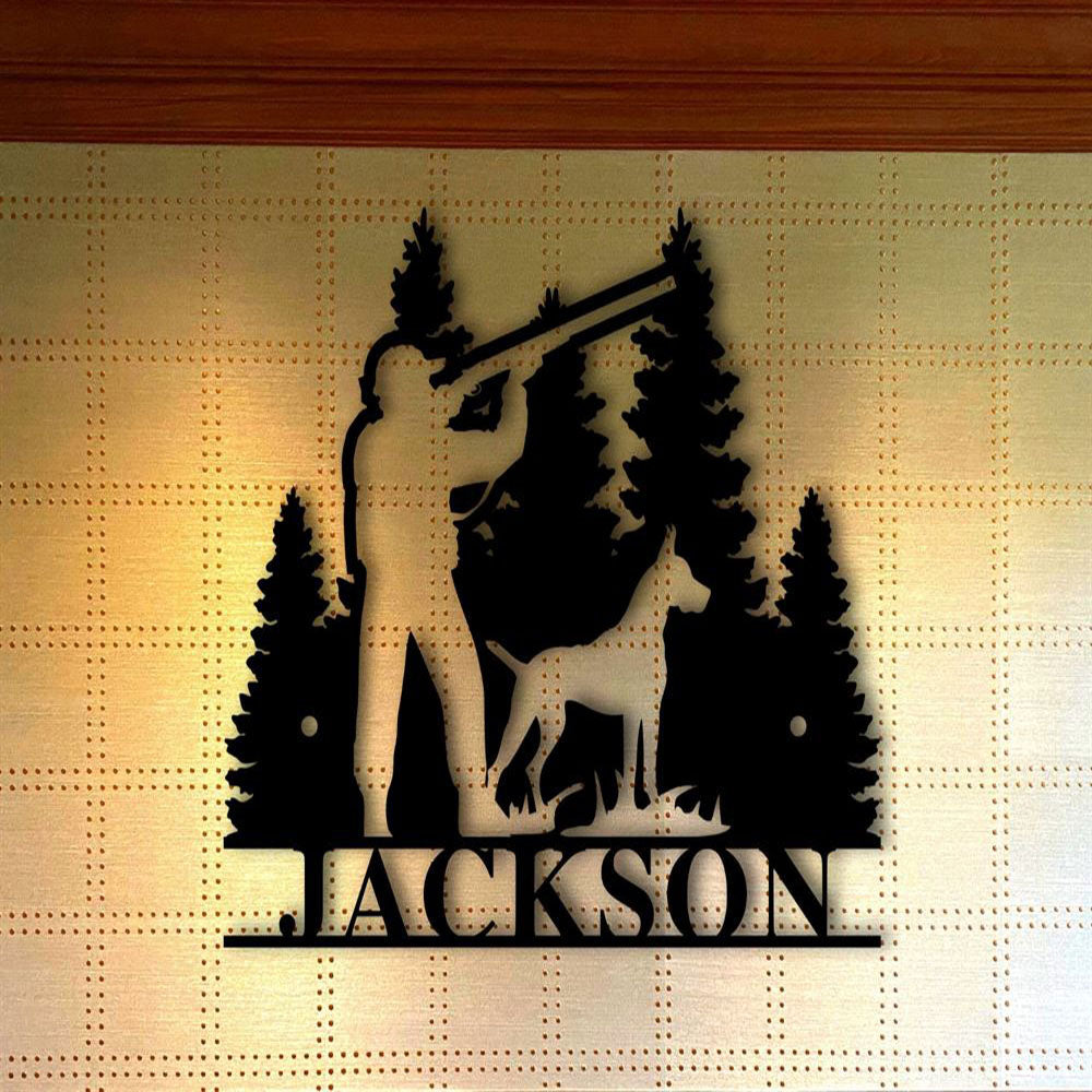 Custom Metal Sign, Hunter Metal Sign, Anniversary Gift, Dog House Sign, Dog Wall Art, Outdoor Sign, Home Decor Sign