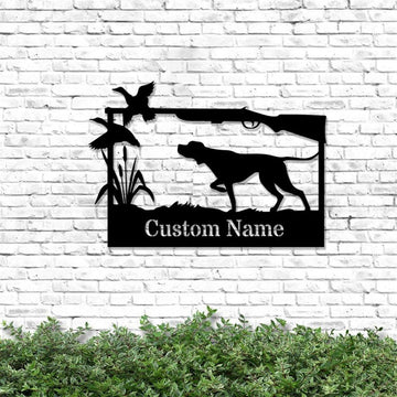 Custom Metal Sign, Hunting Dog Metal Signs, Anniversary Gift, Dog House Sign, Dog Wall Art, Outdoor Sign, Home Decor Sign
