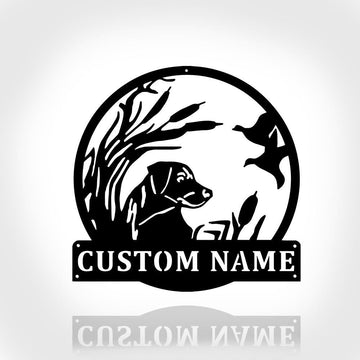 Custom Metal Sign, Labrador Dog Hunting Metal Sign, Anniversary Gift, Dog House Sign, Dog Wall Art, Outdoor Sign, Home Decor Sign