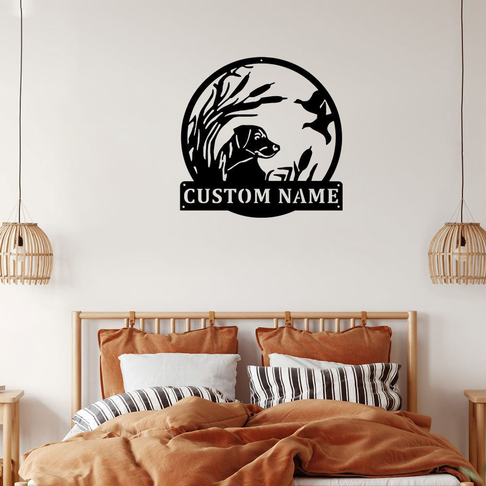 Custom Metal Sign, Labrador Dog Hunting Metal Sign, Anniversary Gift, Dog House Sign, Dog Wall Art, Outdoor Sign, Home Decor Sign