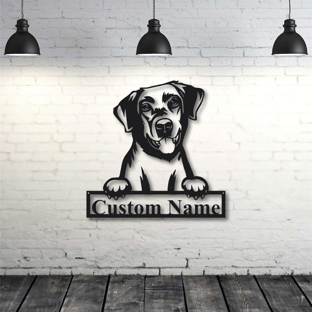 Custom Metal Sign, Labrador Retriever Dog Metal Sign, Anniversary Gift, Dog House Sign, Dog Wall Art, Outdoor Sign, Home Decor Sign