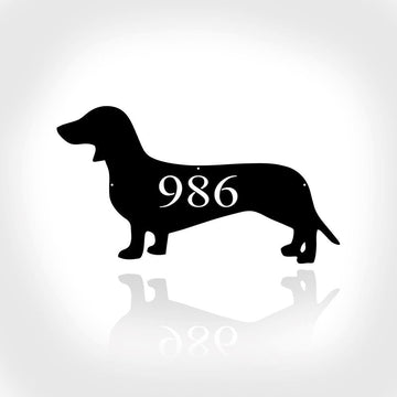 Custom Metal Sign, Metal Address Sign For Wall Dachshund Patio Or Home Decor, Anniversary Gift, Dog House Sign, Outdoor Sign, Home Decor Sign