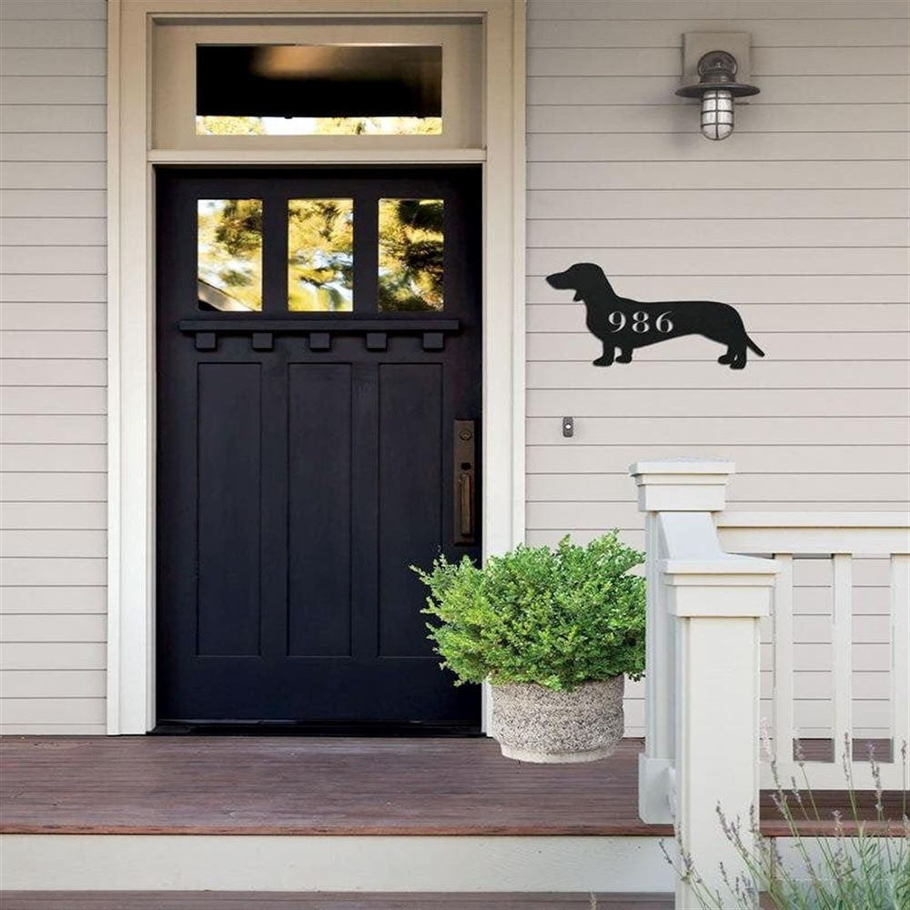Custom Metal Sign, Metal Address Sign For Wall Dachshund Patio Or Home Decor, Anniversary Gift, Dog House Sign, Outdoor Sign, Home Decor Sign