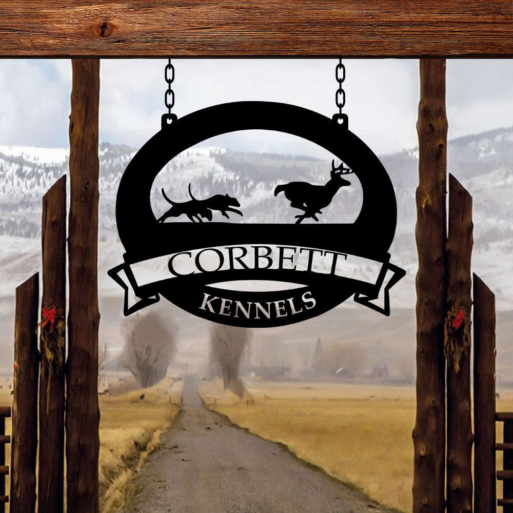 Custom Metal Sign, Metal Deer Hunt Metal Sign, Anniversary Gift, Dog House Sign, Dog Wall Art, Outdoor Sign, Home Decor Sign