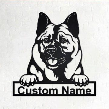 Custom Metal Sign, Norwegian Elkhound Dog Metal Sign, Anniversary Gift, Dog House Sign, Dog Wall Art, Outdoor Sign, Home Decor Sign