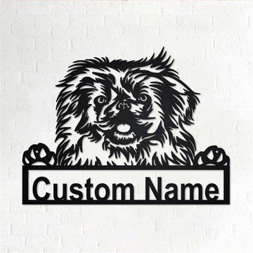 Custom Metal Sign, Pekingese Dog Metal Sign, Anniversary Gift, Dog House Sign, Dog Wall Art, Outdoor Sign, Home Decor Sign