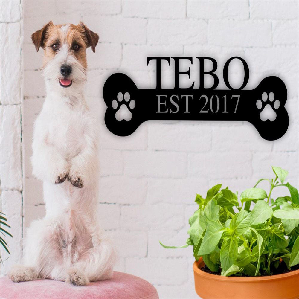 Custom Metal Sign, Pet Name Sign Cut Metal Sign, Anniversary Gift, Dog House Sign, Dog Wall Art, Outdoor Sign, Home Decor Sign