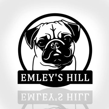 Custom Metal Sign, Pug Metal Welcome Metal Sign, Anniversary Gift, Dog House Sign, Dog Wall Art, Outdoor Sign, Home Decor Sign