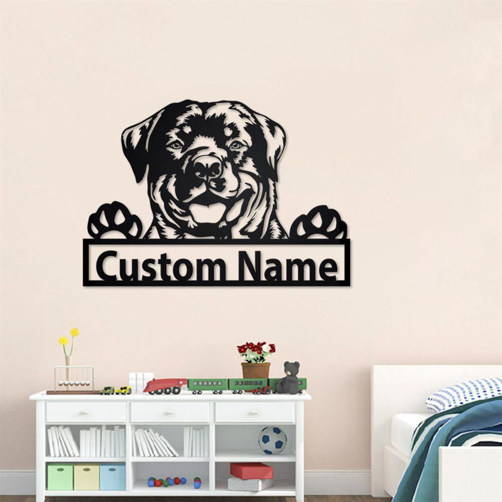 Custom Metal Sign, Rottweiler Metal Signs, Anniversary Gift, Dog House Sign, Dog Wall Art, Outdoor Sign, Home Decor Sign