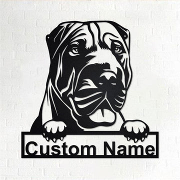 Custom Metal Sign, Shar Pei Dog Metal Sign, Anniversary Gift, Dog House Sign, Dog Wall Art, Outdoor Sign, Home Decor Sign