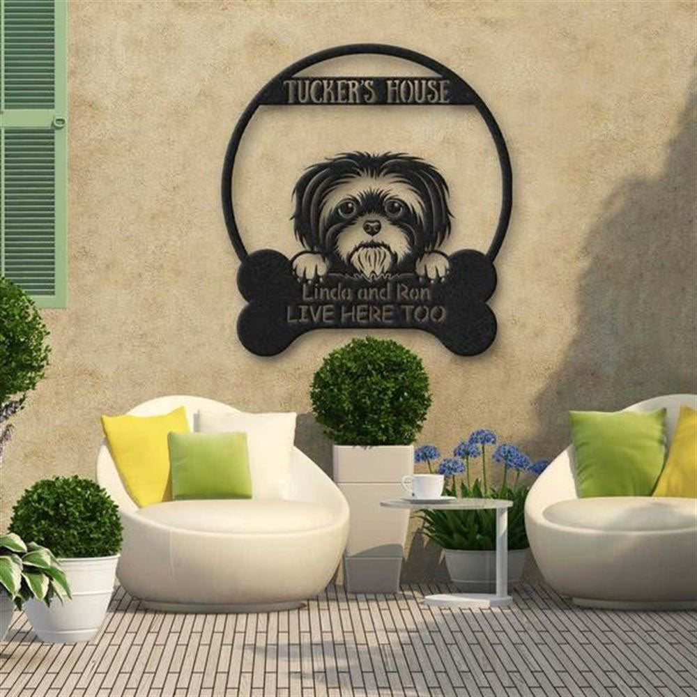 Custom Metal Sign, Shih Tzu Dog's House Dog Lovers Metal Sign, Anniversary Gift, Dog House Sign, Outdoor Sign, Home Decor Sign