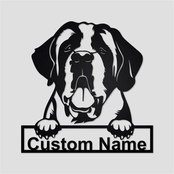 Custom Metal Sign, St Bernard Dog Metal Sign, Anniversary Gift, Dog House Sign, Dog Wall Art, Outdoor Sign, Home Decor Sign