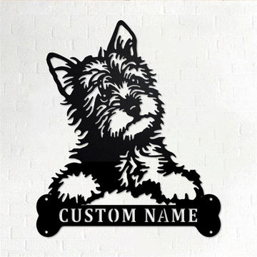 Custom Metal Sign, Terrier Dog Metal Sign, Anniversary Gift, Dog House Sign, Dog Wall Art, Outdoor Sign, Home Decor Sign