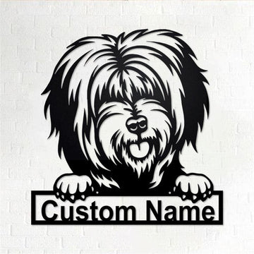 Custom Metal Sign, Tibetan Terrier Dog Metal Sign, Anniversary Gift, Dog House Sign, Dog Wall Art, Outdoor Sign, Home Decor Sign